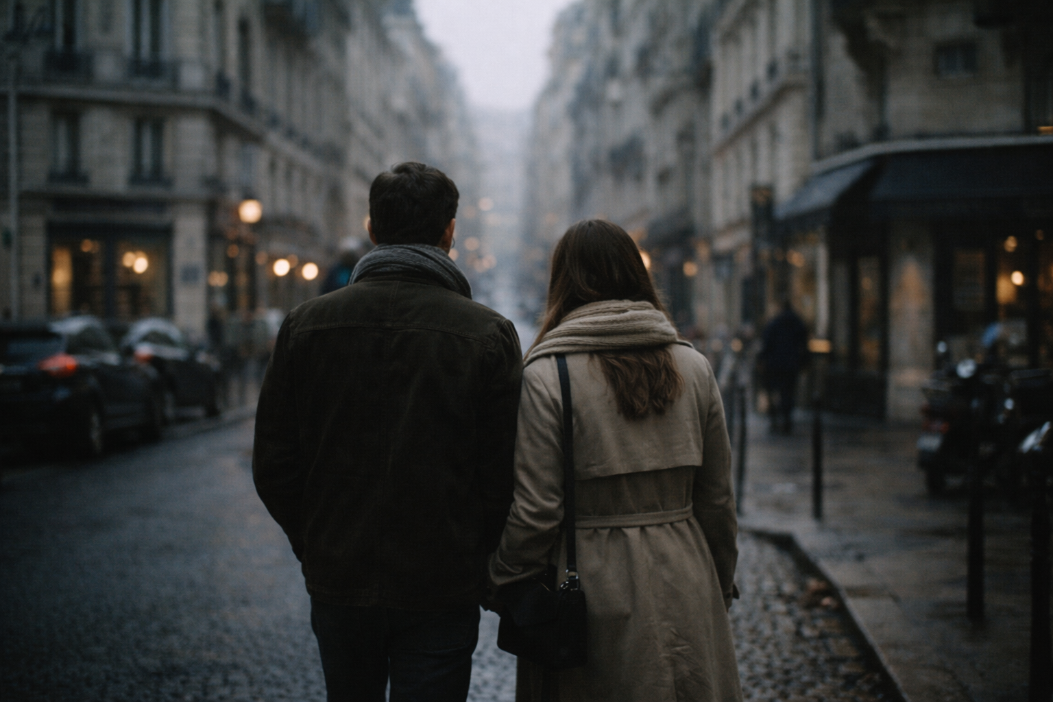 Walking through a Parisian winter afternoon